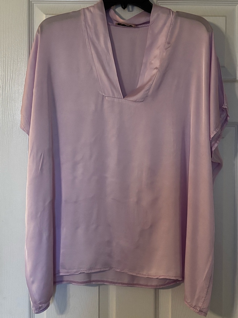Lavender V-Neck Satin Women's Top